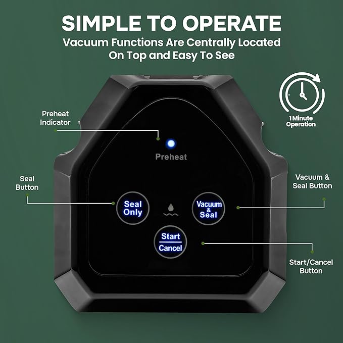 InstaSeal Food Vacuum Sealer Machine, Upright Food Saver Vacuum Sealer Machine Allows to Vacuum Seal Liquids, Food Sealer Vacuum Sealer for Food Saves & Keeps Food Fresh Longer As Seen on TV Products