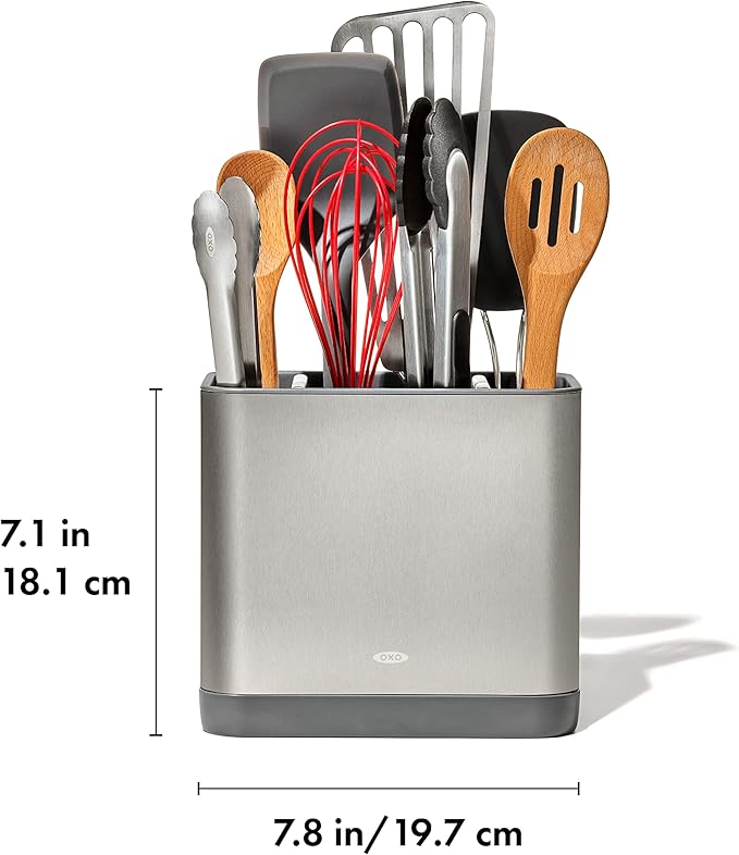 OXO Good Grips Adjustable Stainless Steel Organizer, Large Utensil Holder