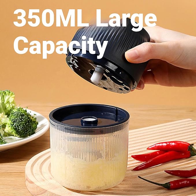 2026 New Electric Garlic Chopper, Mini Portable Veggie Chopper, Small Cordless Garlic Choppers Mincer, USB Rechargeable, 350ML Electric Mini Veggie Cutter for Onion, Garlic, Chili, Ginger (White)