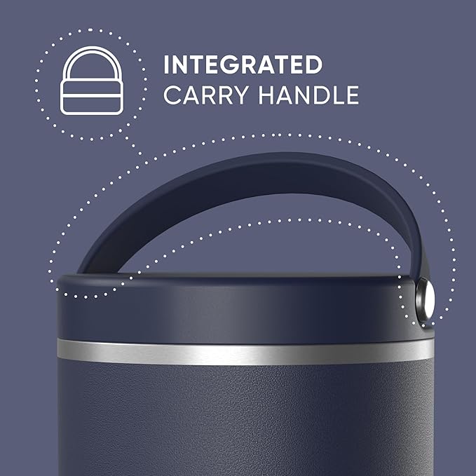 Hydrapeak 25oz Stainless Steel Vacuum Insulated Food Jar | for Hot Food and Cold Food, Wide Mouth Leak-Proof Soup for Adults, 10 Hours Hot and 16 Hours Cold (Navy)