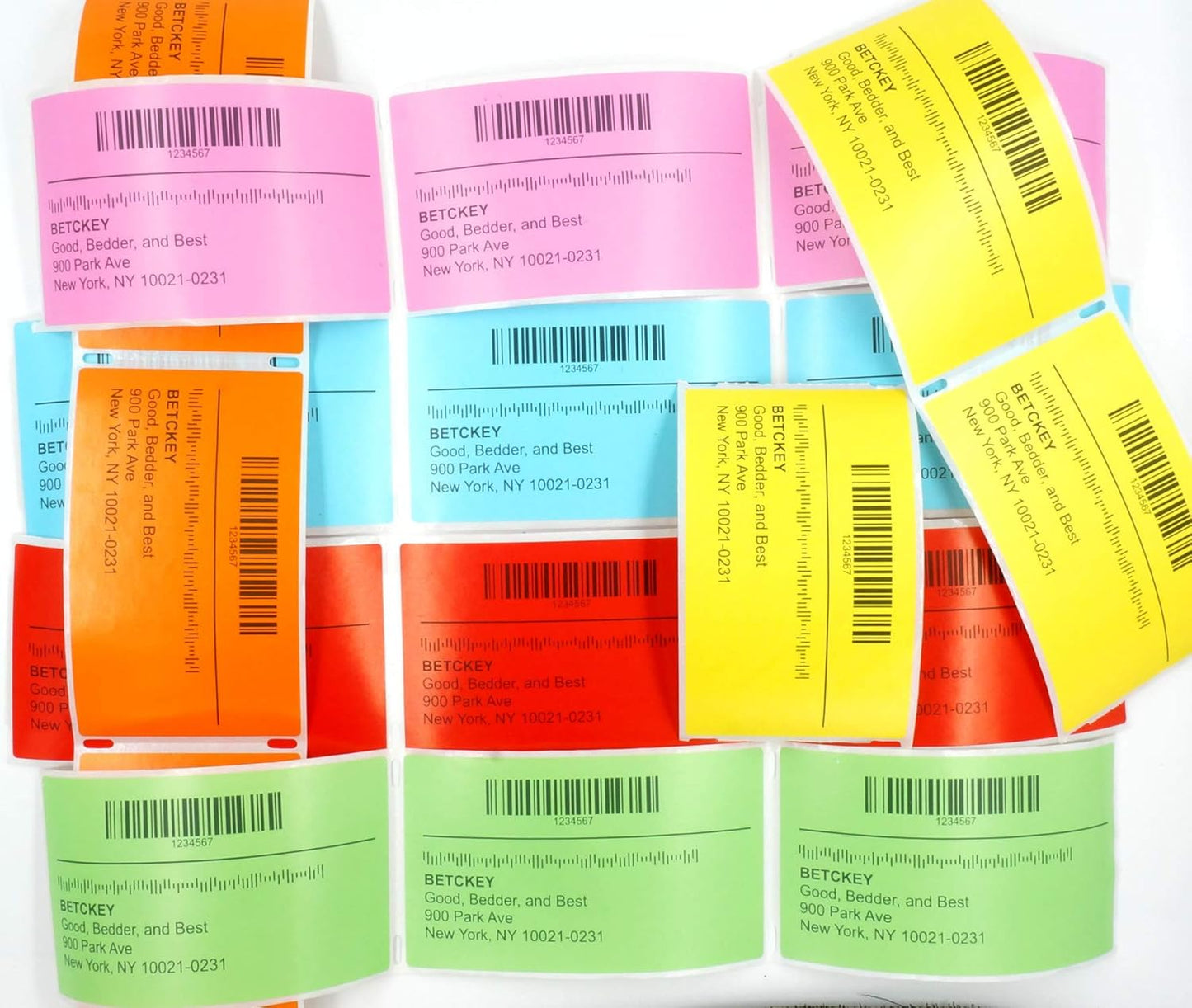 BETCKEY - 4" x 2.5" Shipping & Multipurpose Labels Compatible with Zebra & Rollo Label Printer,Premium Adhesive & Perforated[Orange, 6 Rolls, 3720 Labels]