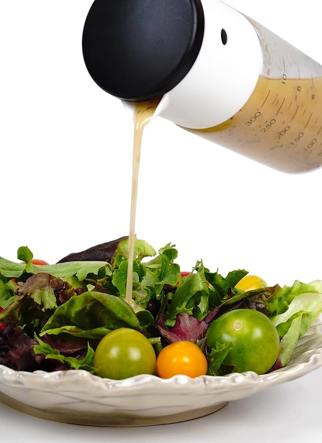 RSVP International Kitchen Accessories Collection Oil & Dressing, Mixer, 1.25 Cup Capacity, Glass Bottom (Pack of 2)