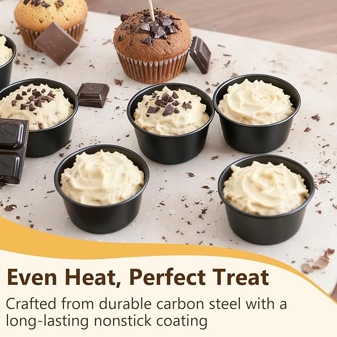 5 Pack Muffin Pans Carbon Steel Popover Pans, Nonstick Pudding Molds Individual Muffin Cupcake Pan for Baking