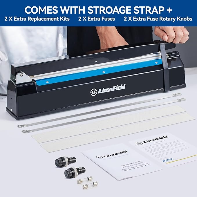 Sealer Pro - 8 inch Impulse Heat Sealer - 2mm Sealing Width - Manual Heat Sealer Machine for All Bags - Most Heavy Duty for Strong, Secure Sealing for Long Term Food Storage, Deep Blue