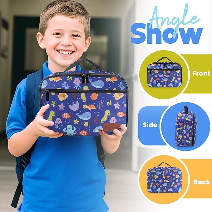 Lunch Box for Women Men & Adult, Insulated Lunch Bag, Cooler Reusable Cute Lunch Containers, Leak Proof and Waterproof Large Capacity lunch tote bags for Work, Travel, Picnic Outdoor and Beach