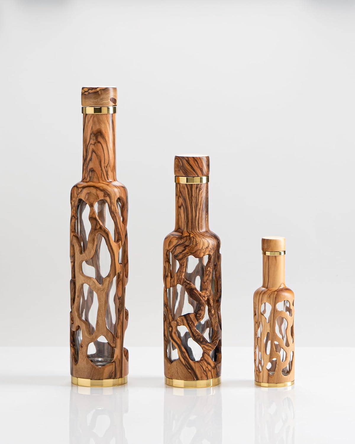 Olive wood bottle - Roots Design - 50ml