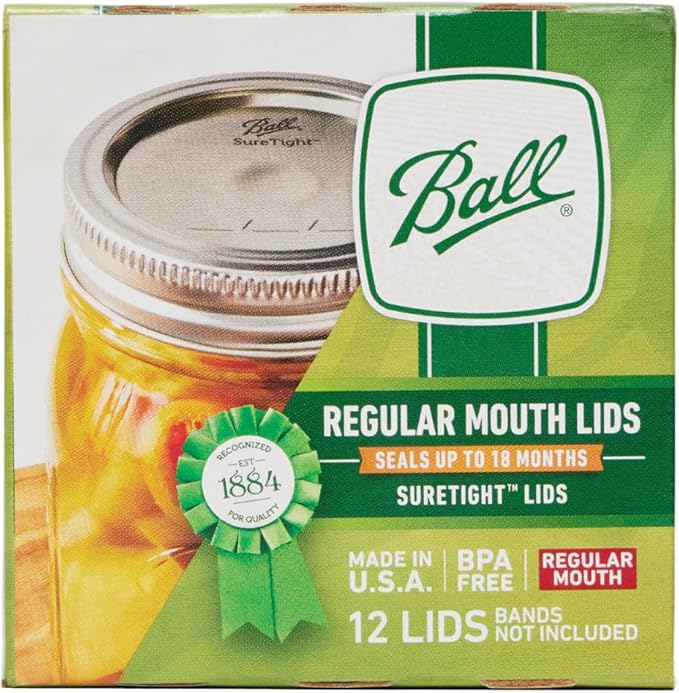 Ball Mason Jar Lids, Regular Mouth, 12 CT (Pack of 6)