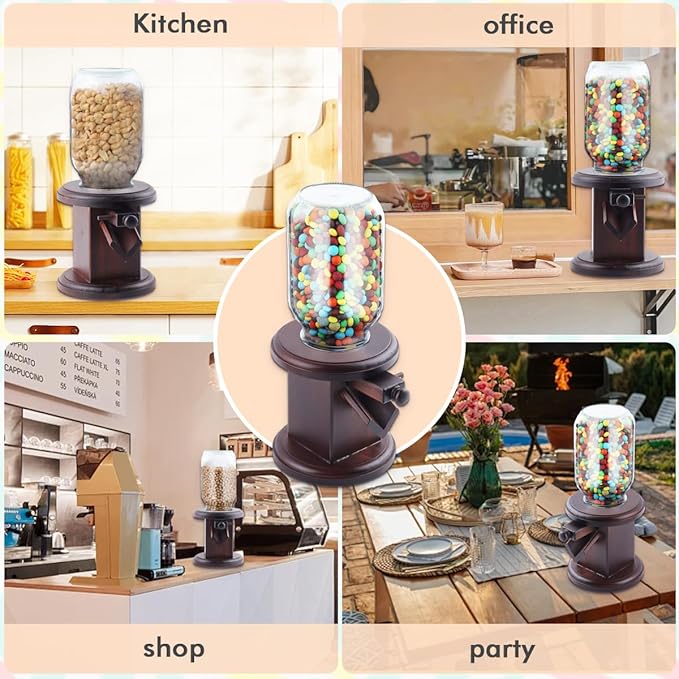 Wooden Candy Dispenser, Cereal Dispenser Countertop, Candy Containers & Storage, Versatile Snack Storage Machine, Suitable for Candy Bean, Cereal, M&M's, Peanuts