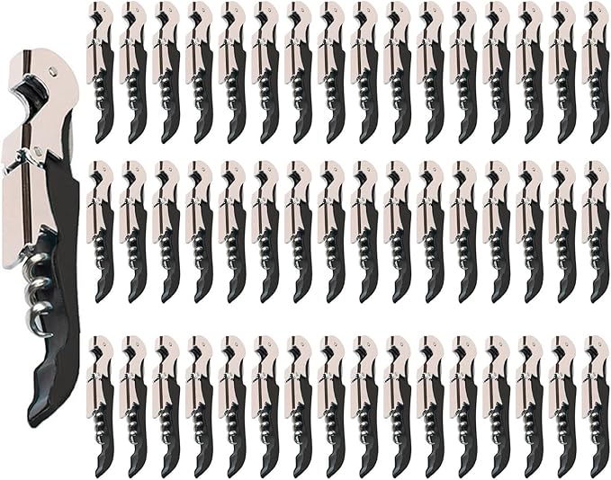 Professional Waiter Corkscrew Wine Openers Set (50 PCS),Upgraded with Heavy Duty Stainless Steel Hinges Wine Key for Restaurant Waiters, Sommelier, Bartenders