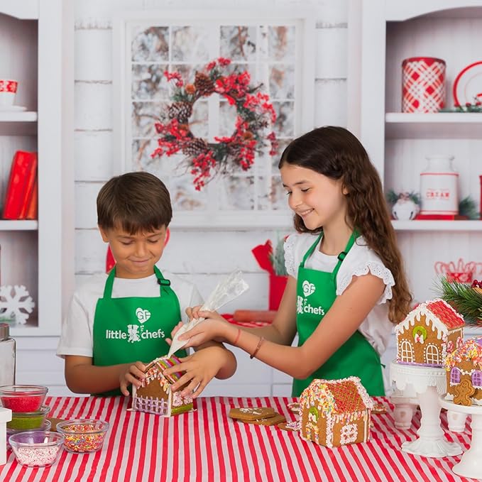 Little GF Chefs Gluten Free, Kids Gingerbread House Baking Kit, Gluten Free Certified, Allergy Friendly Christmas DIY Craft Mix, Xmas Holiday Activity, Dairy Artificial Dyes & Nut Free Vegan Non GMO
