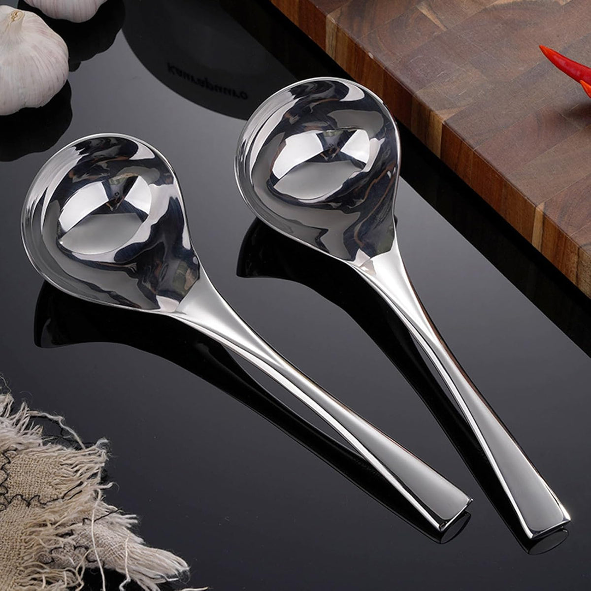 Zjunhm Sauce ladle,Gravy Ladle,Small Soup Ladle,8.3 Inch,SUS304 Stainless,Mirror Polished Dishwasher Safe 1 Piece (Color:Silver).