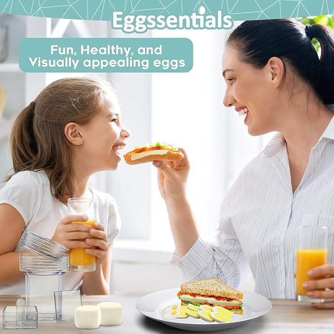 Eggssentials Pack of 3 Egg Shaper - Egg Cuber Square Egg Mold - Hard Boiled Eggs Maker for Square Boiled Eggs Egg Dicer for Eggs - Boiled Egg Mold Egg Press.