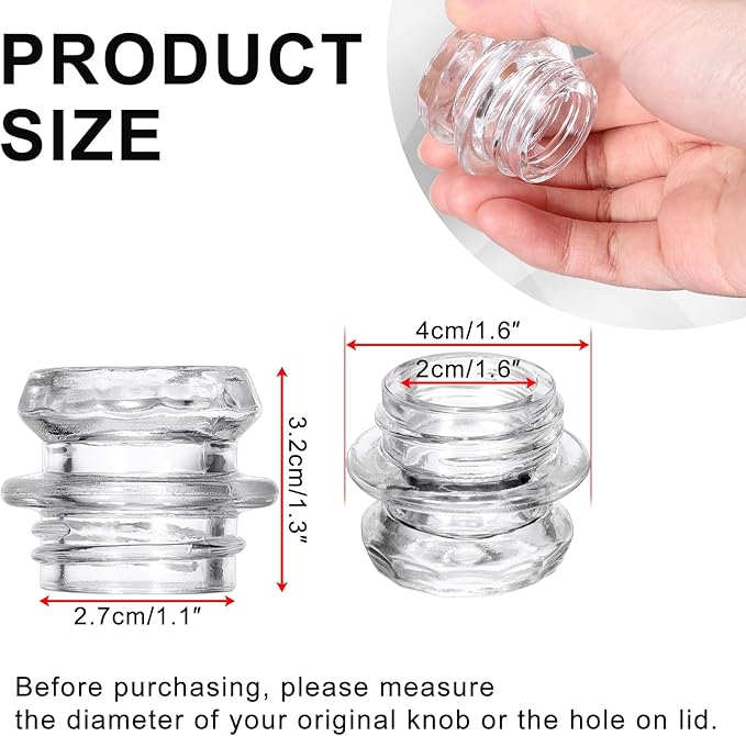 4 Pack Coffee Percolator Glass Top Replacement, Clear Coffee Filter Glass Knob for Electric and Stove Pots, Heat-Resistant Percolator Parts Camping Accessories for Coffee Filter and Makers