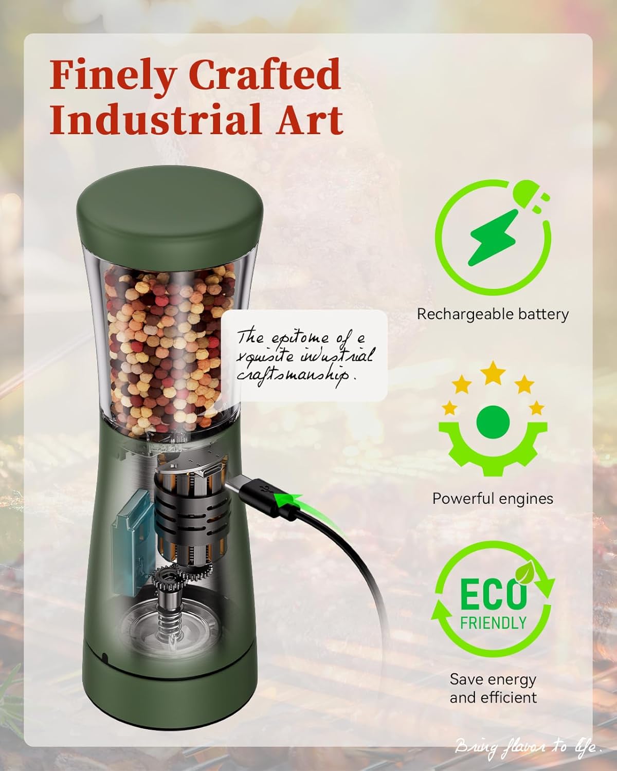 Electric Salt and Pepper Grinder Set with Storage Base, Stainless Steel Rechargeable Salt and Pepper Grinder Set with 4.5 oz Large Capacity, 1.8" Wide Mouth, Adjustable Coarseness, Ideal for Kitchen