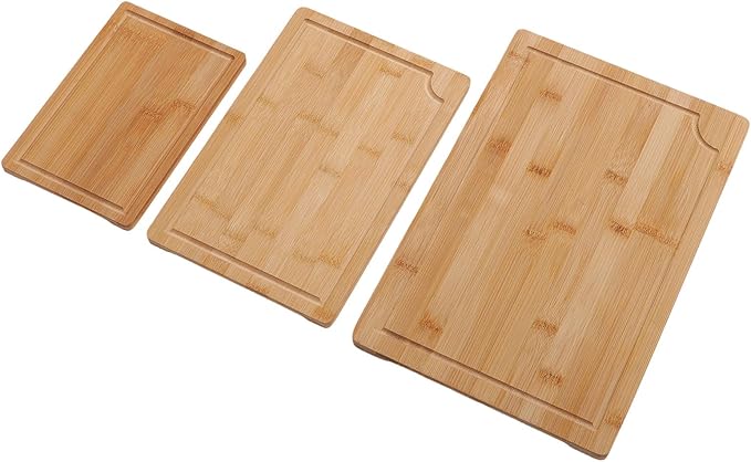 Pssopp Kitchen Sorting Cutting Boards 3PCS Wood Chopping Boards, Kitchen Sorting Cutting Smooth Charcuterie Butcher Blocks for Serving Meat Fruit Vegetables Cheese Food