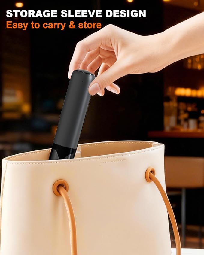 Rechargeable Milk Frother with Cover, Easy to Carry Drink Mixer Handheld, Electric Frother Wand for Coffee, Matcha, Latte, Cappuccino, Hot Chocolate, Kitchen Gifts, Black