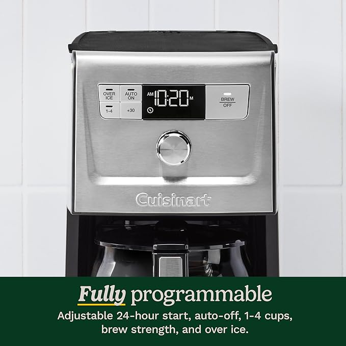 Cuisinart Coffee Maker, 14-Cup PerfecTemp Programmable Coffee Machine Glass Carafe with 1-4 Cup Setting, Brew Strength Control, Brew Pause, and Over Ice Function, White, DCC-3500W