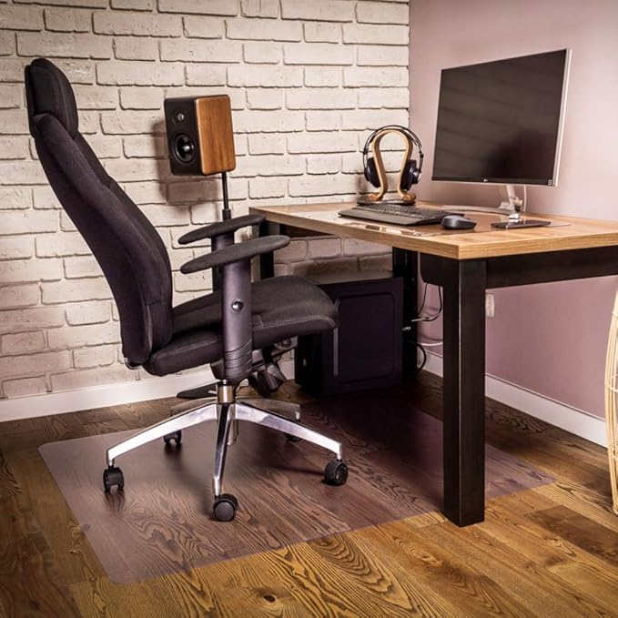NECAUX Custom Multi-Size 1.5mm Thick Frosted PVC Table Cover Protector - 32 x 48 Inch Water Resistant Plastic Rectangular Vinyl Non-Slip Desk Pad for Coffee Table/Writing Desk