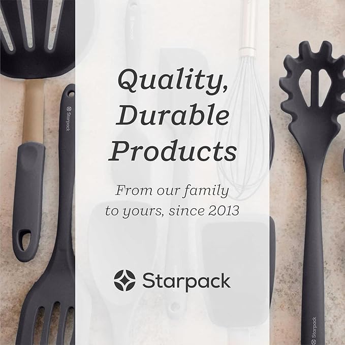 StarPack Premium Silicone Kitchen Tongs Set of 2 (9-Inch & 12-Inch) - Stainless Steel with Non-Stick Silicone Tips, High Heat Resistant to 480°F, For Cooking, Serving, Grill, BBQ & Salad (Gray Black)