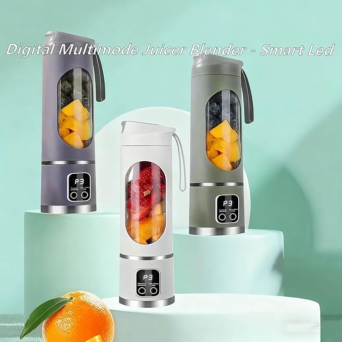 Digital Multimode Juicer Blender - Smart Led Display, Portable Usb Personal Electric Blender, Juicer Shakes And Smoothies Blender For Smoothies Liquid Diet, Shakes, Leak Proof Design (2PC-A)