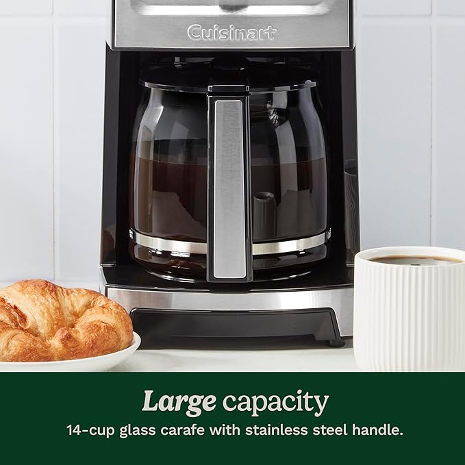 Cuisinart Coffee Maker, 14-Cup PerfecTemp Programmable Coffee Machine Glass Carafe with 1-4 Cup Setting, Brew Strength Control, Brew Pause, and Over Ice Function, Stainless Steel, DCC-3500SS