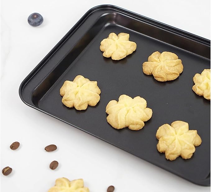 Cookie Baking Sheet, 9.5 Inch x 7 Inch Square Iron Plate with Nonstick Coating for Baking Cookie, Roast Meat, Baking Cake, Bread and other Foods (1)