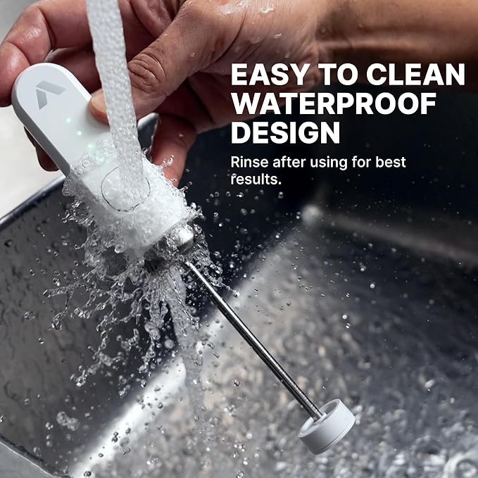 Subminimal Performance Milk Foamer - NanoFoamer Lithium Handheld Frother - Rechargeable, Dual-Speed - Microfoamed Milk in 30sec, Barista-Style Coffee Drinks at Home - White Special Edition