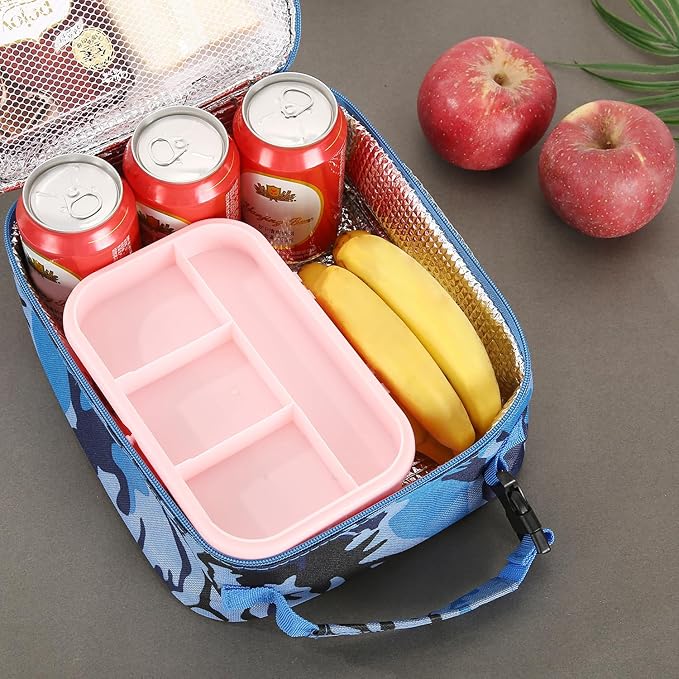 Lovoeo Lunch box Lunch bag for men women Insulated Lunchbox Lunch bags for Work Picnic Travel (Blue camo)
