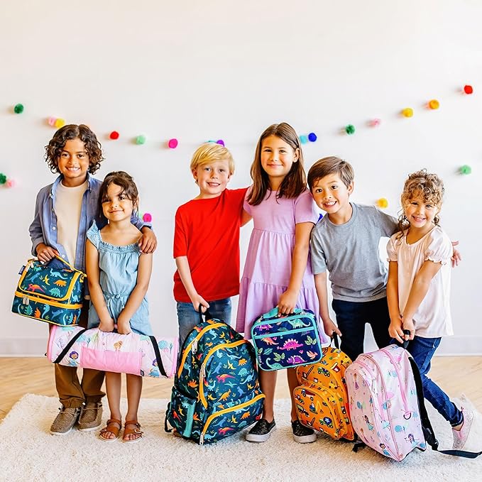 Wildkin Kids Two Compartment Insulated Lunch Bag – Keeps Food Hot or Cold, Easy-Clean Lining, Leak-Resistant & BPA-Free – Boys & Girls, Ideal for School, Travel & Daycare – Confetti Blue