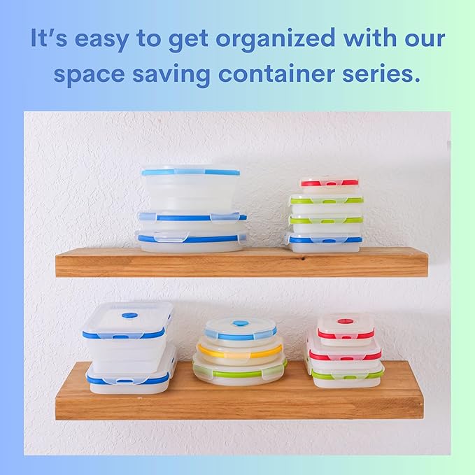 Small 12oz Collapsible Silicone Food Container (1.5 Cups) Compact Lunch, Snack & Leftover Storage BPA-Free, Leak-Resistant Lid, Microwave, Freezer & Dishwasher Safe, Space-Saving Portable Bento Box