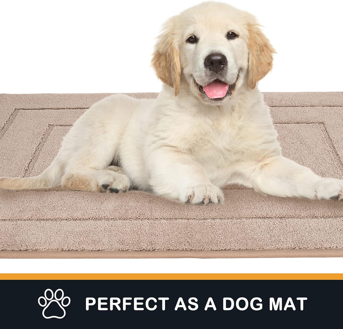 PURRUGS Dirt Trapping Door Mat 24" x 35.5", Non-Slip/Skid Machine Washable Entryway Rug, Dog Doormat, Super Absorbent Welcome Mat for Muddy Wet Shoes and Paws, Beige