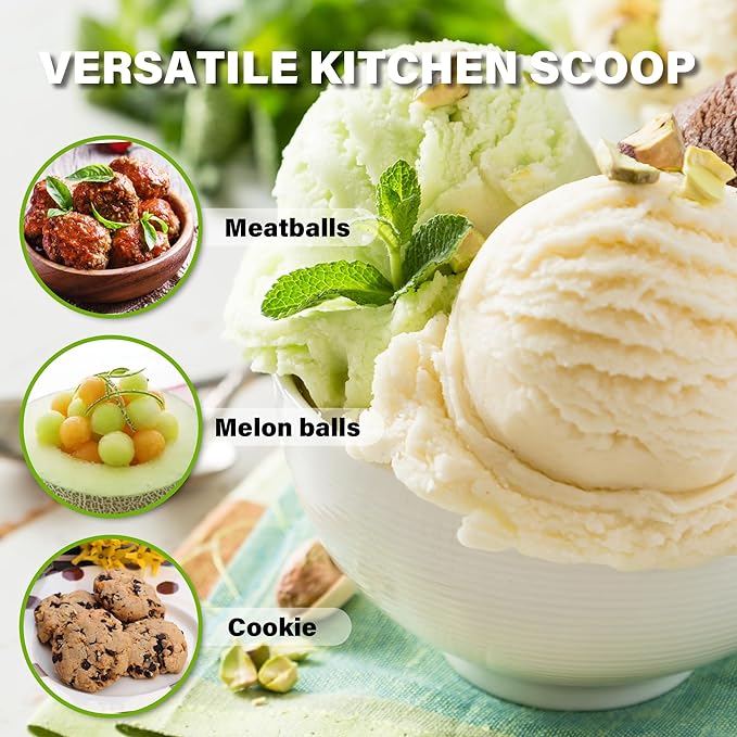 Extra Small Cookie Scoop 1 tsp, Professional Stainless Steel Tiny Ice Cream Scoop 25mm, Melon Baller Scoop Good Soft Grips, Quick Trigger Release
