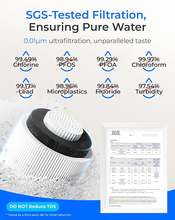 Waterdrop 17UA-UF 0.01 μm Ultra Filtration Under Sink Water Filter System, 3 Years, Reduces Lead, Chlorine, Bad Taste & Odor, Connects Directly to Your Faucet