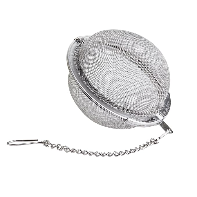 Tiesta Tea Small Stainless Steel Infuser Ball for Loose Leaf, Reusable Strainer with Extra Fine Mesh & Chain, Single Cup Steeper, Ideal for Hot & Iced Brewing, Holds 1 TBSP of Tea