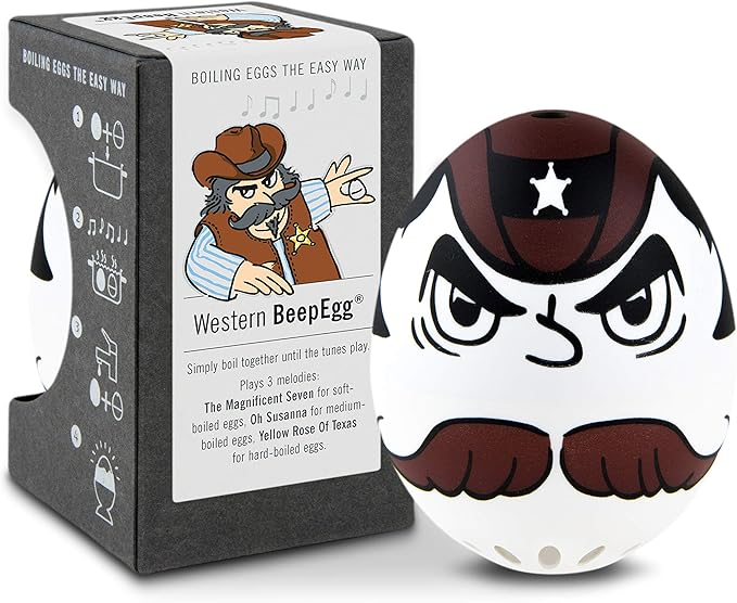 Western Beepegg – Egg Timer for Boiling Eggs – Musical Egg Cooker for Soft, Medium, Hard Boiled Eggs – Food Safe – Singing Floating Egg Timer – Egg Cooker for 3 Levels of Doneness - Brainstream
