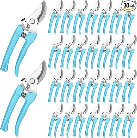 Chumia 30 Garden Flower Shears Pruning Scissors Heavy Duty Plant Scissors Trimming Garden Clippers Hand Tree Pruner for Yard Gardening Plants Hedge Flower Tree Cutting Secateurs (Blue)
