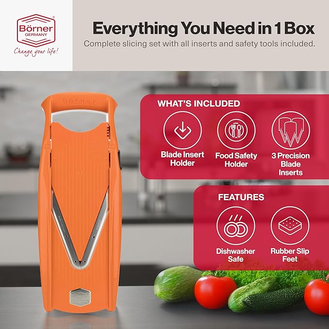 Swissmar Borner V Power Mandoline, V-7000, Orange