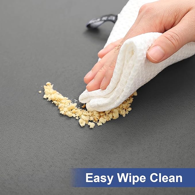 homing Rectangle Table Cloth Cover, Waterproof Polyester Elastic Fitted Tablecloth, Fits for 8 Foot Folding Tables, Washable Table Protector for Picnic, Camping, Outdoor (Grey, 30" x 96")
