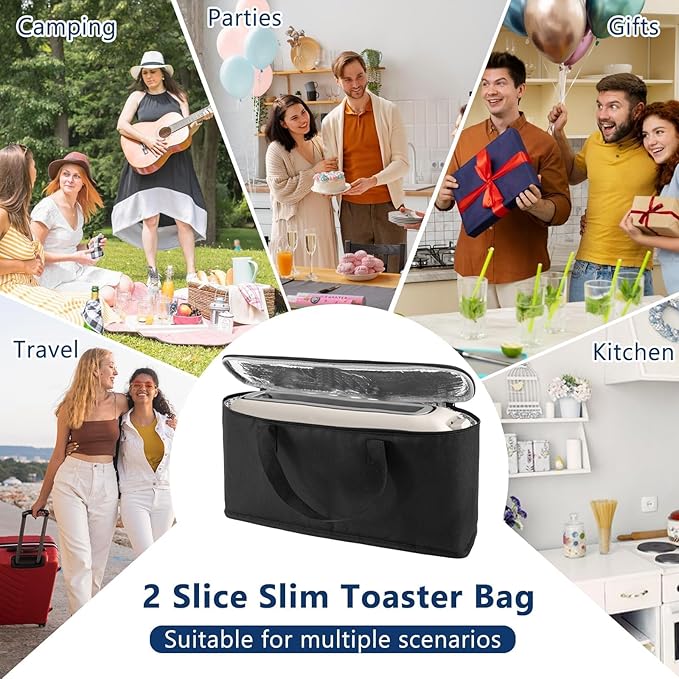 Carrying Bag for Bella 2 Slice Slim Toaster,Heat-Resistant Waterproof Heavy Protection Cover Bags with Handle,Aluminum Foil Lining,for Bella 2 Slice Slim Toaster Women/Mother's Day Gift