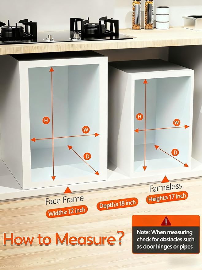 Pull Out Trash Can Under Cabinet Kit with Soft-Close Slides(Trash Bin Not Included), Under Sink Garbage Can Pull Out, for Kitchen, Sink, Drawer, Required Minimum Cabinet Size(12" W X 18" D)