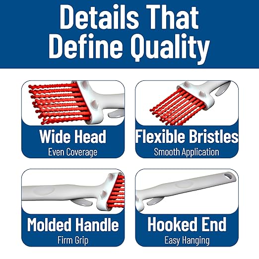 CFS 4040305 Silicone Basting Brush with Hook, 2", Red (Case of 12)
