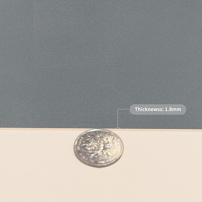 Leather Table Cover,1.8mm Thick,35.4x70.9 Inch Table Protector,Table Protector for Dining Room Table,Dining Table Cover,Table Cover Protector,Dining Table Pad(Off White+Light Gray,35.4x70.9)