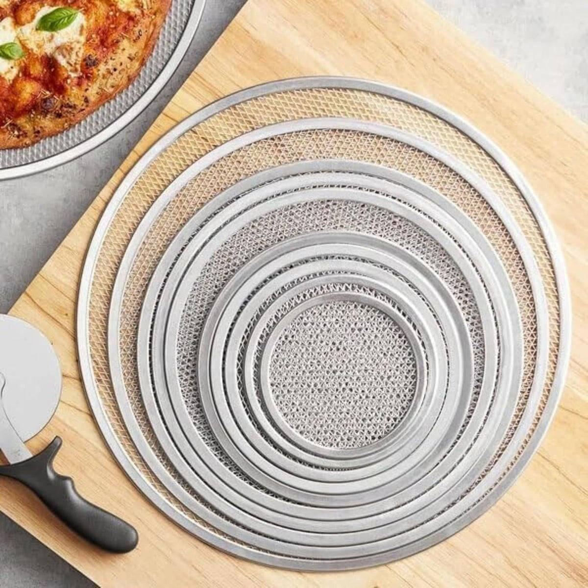 8-inch Aluminum Pizza Screen | Commercial Grade Pizza/Baking Screen for Oven | Pizza Baking Tray for Home And Restaurant | Round, Aluminum, 8-inch [1PK]