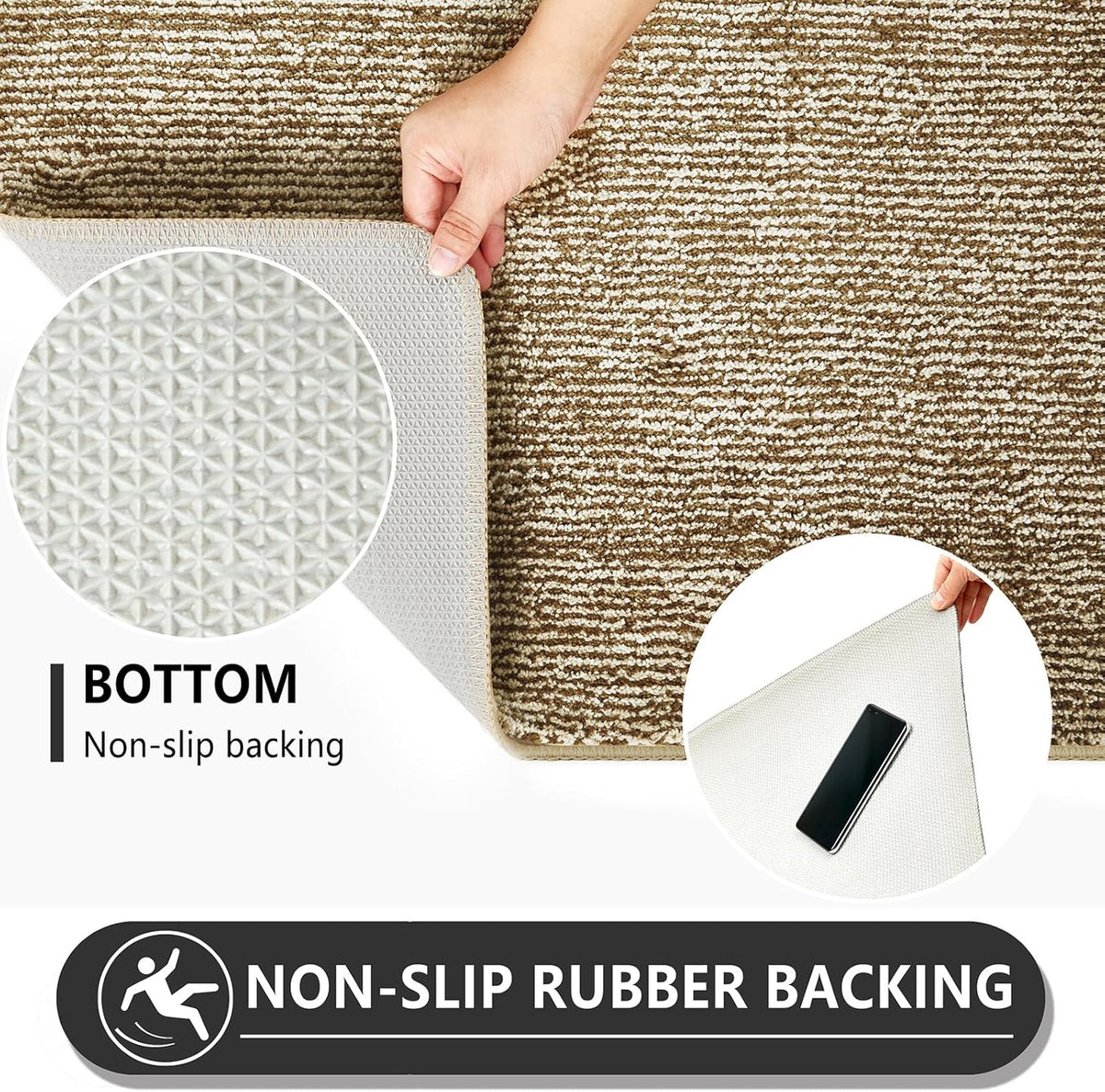 REFETONE Indoor Doormat, Front Door Mat 32"x40" Absorbent Rubber Backing Non Slip Back Door Mats, Washable Low-Profile Inside Floor Mat Door Rugs for Entryway, Resist Dirt Mud Mat for Dogs, Coffee
