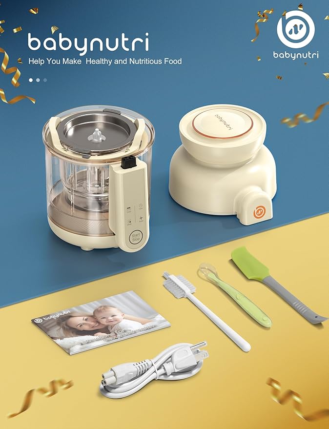 Auto Baby Food Maker, Glass Baby Food Mill, Baby Blender & Steamer and Puree Maker with Auto Cooking, Easy Cleaning, Touch Screen, Dishwasher Safe(12oz)