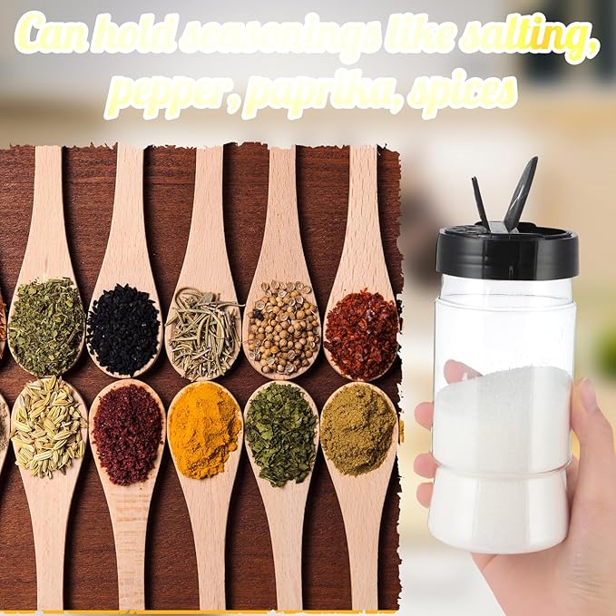 Mimorou 30 Pack 10.1 oz Plastic Spice Jars with Shaker Lids Clear Seasoning Containers Bottles for Kitchen Storing Spice Herbs Seasoning Powders