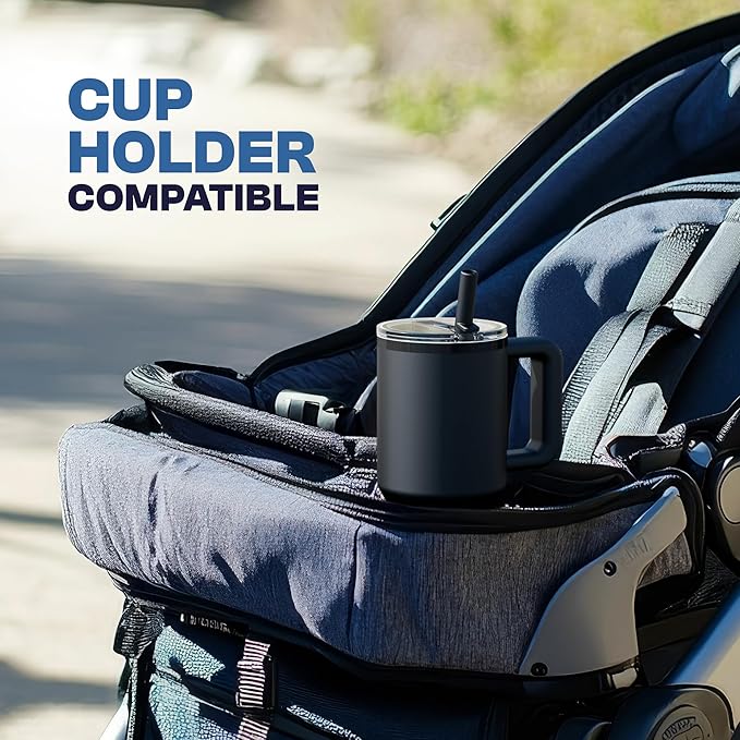 Frost Buddy Thicc Buddy - 16 oz Stainless Steel Vacuum Insulated Tumbler with Lid and Straw for Water - Travel Mug Cupholder Friendly - Gifts for Women Men Him Her (Ice Cream)