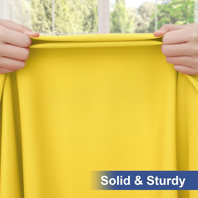 homing Rectangle Table Cloth Cover, Waterproof Polyester Elastic Fitted Tablecloth, Fits for 6 Foot Folding Tables, Washable Table Protector for Picnic, Camping, Outdoor (Yellow, 30" x 72")