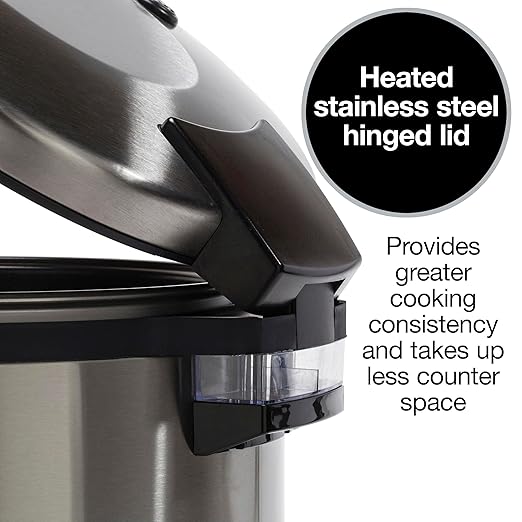 Proctor Silex Commercial 37560R Rice Cooker/Warmer, 60 Cups Cooked Rice Capacity, Nonstick Inner Pot, Hinged Lid, Stainless Steel Housing, Conforms to NSF