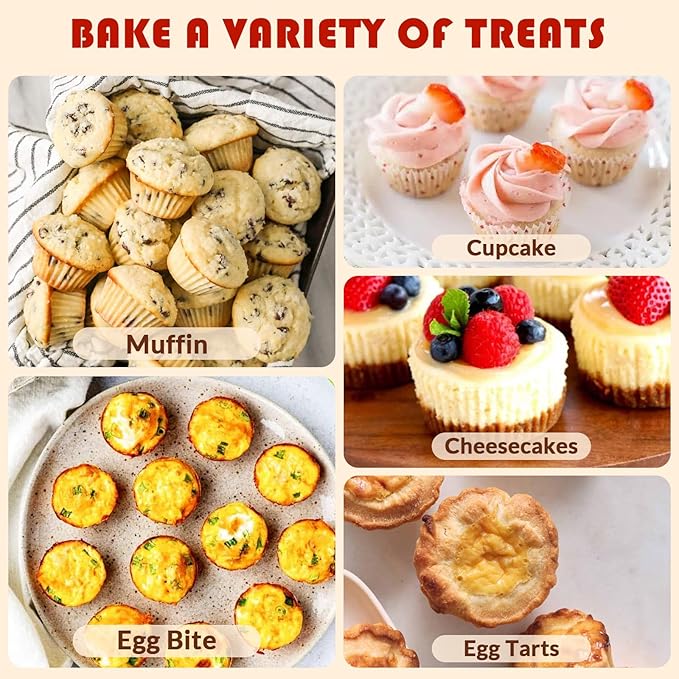 HKNMTT Silicone Mini Muffin Pan for Baking, Cupcake Egg bites Brownie Mold 24 Cup Regular Size, Oven Safe BPA Free kitchen Appliances